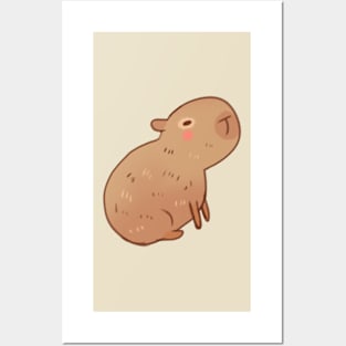 Capybara illustration Posters and Art